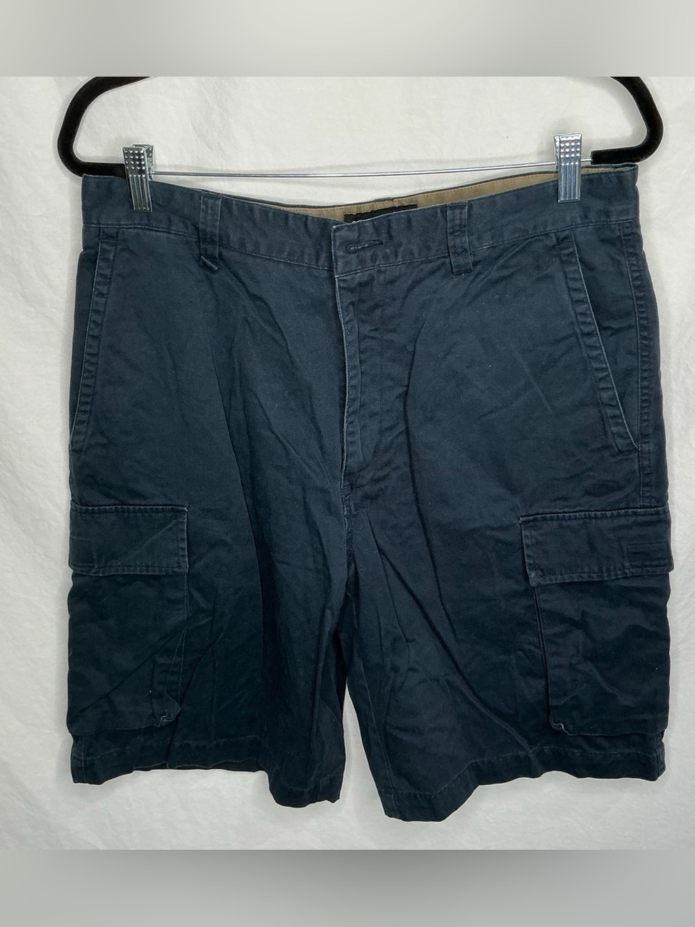 VTG STRUCTURE Cargo Shorts Men's‎ Sz 35 Navy Blue 9" Cotton Classic 2001 Y2K